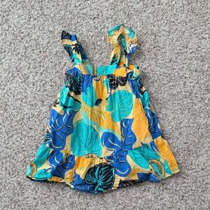 Patagonia Kids Camisole in Blue and Yellow Leaf Print